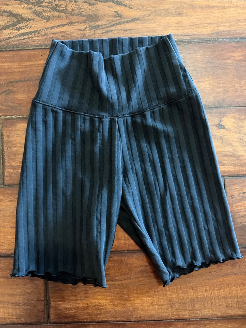 aerie Soft Ribbed High-Waist Bike Shorts - Black